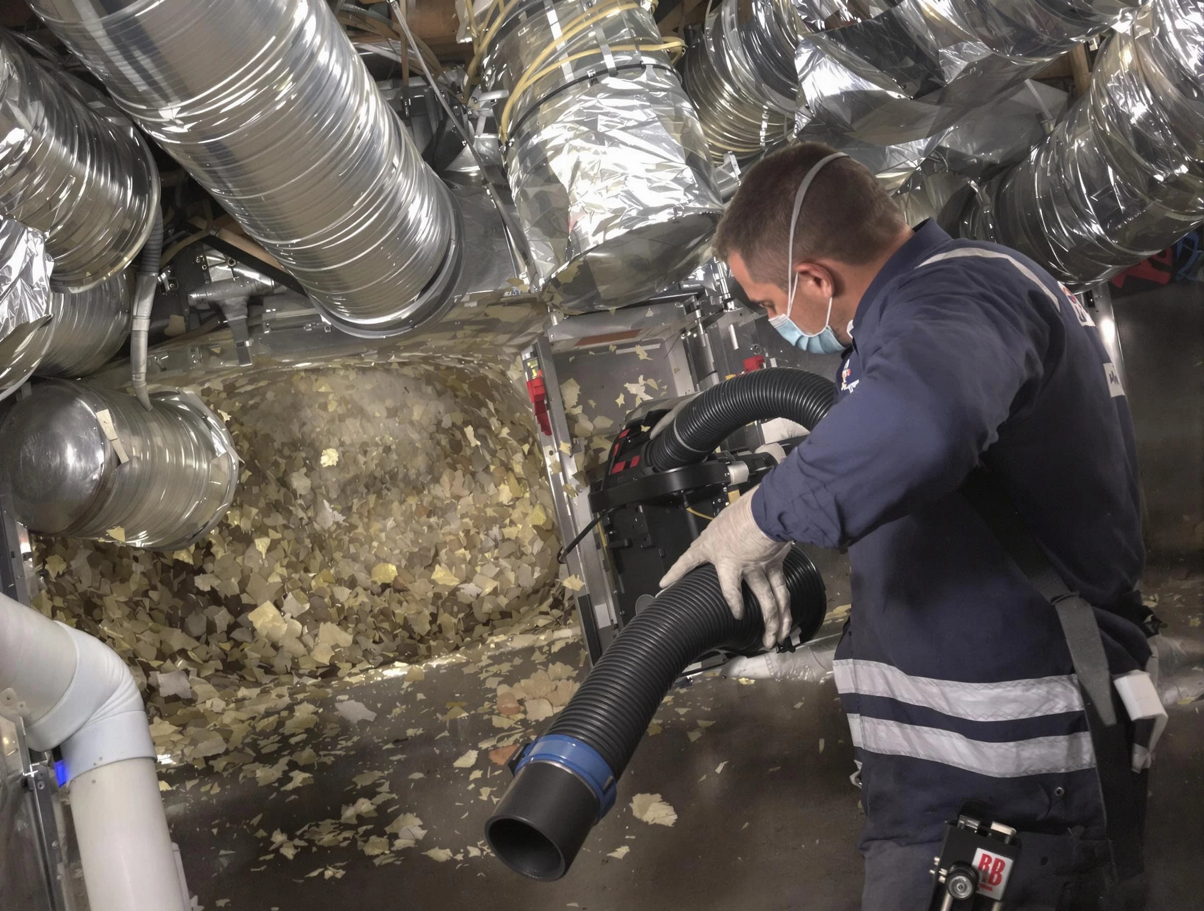 Los Ranchos de Albuquerque Air Duct Cleaning specialist operating negative pressure cleaning equipment for thorough duct maintenance in Los Ranchos de Albuquerque