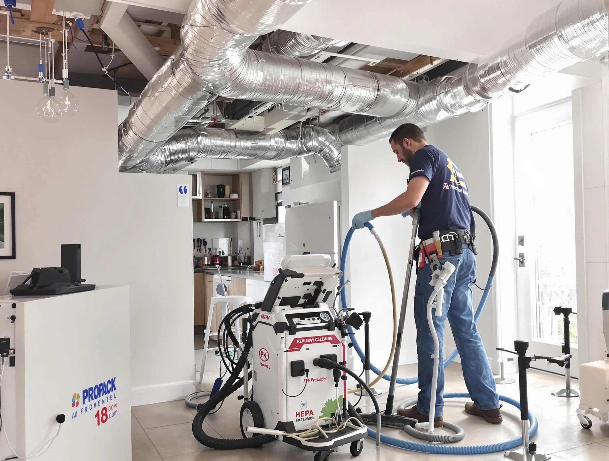 Los Ranchos de Albuquerque Air Duct Cleaning technician performing advanced pure duct cleaning with specialized equipment in Los Ranchos de Albuquerque