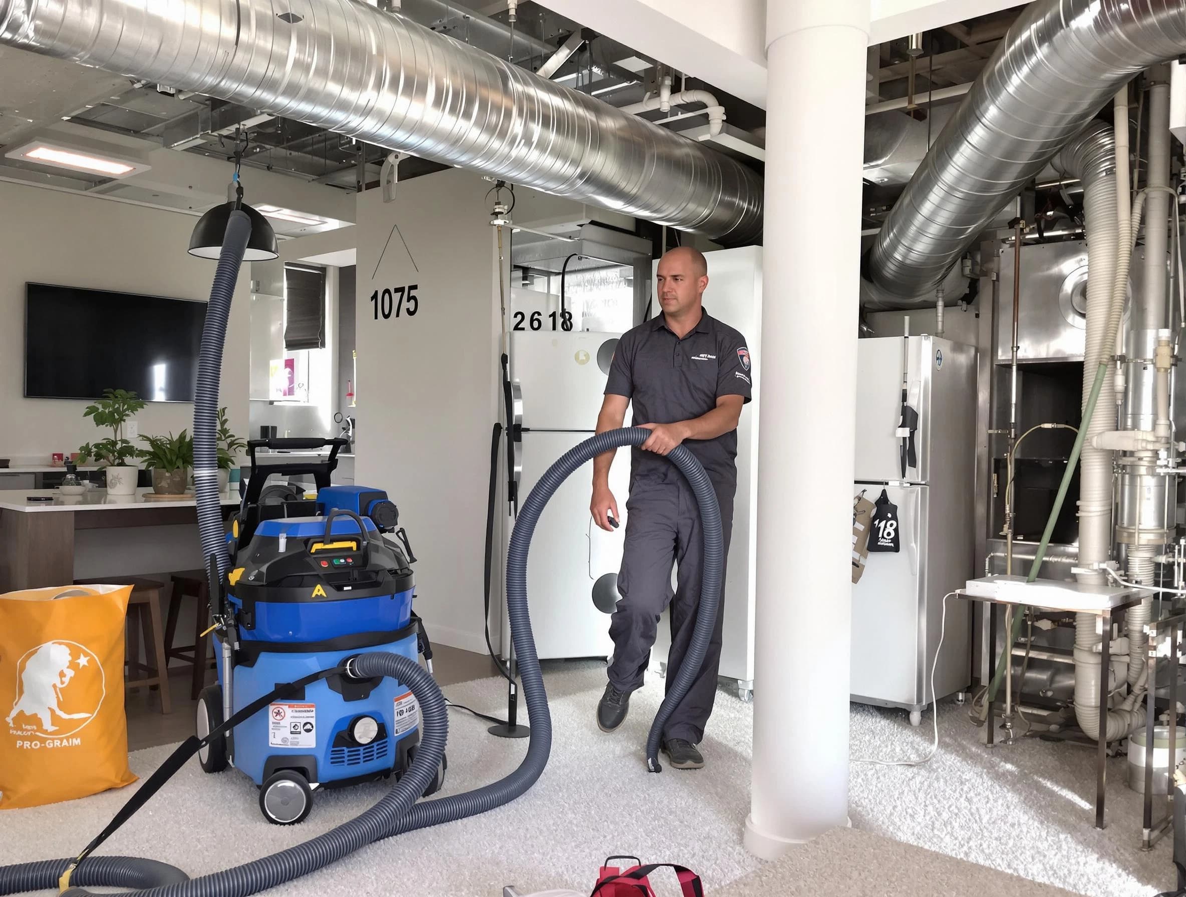 Los Ranchos de Albuquerque Air Duct Cleaning expert performing detailed indoor duct cleaning for improved air quality in Los Ranchos de Albuquerque
