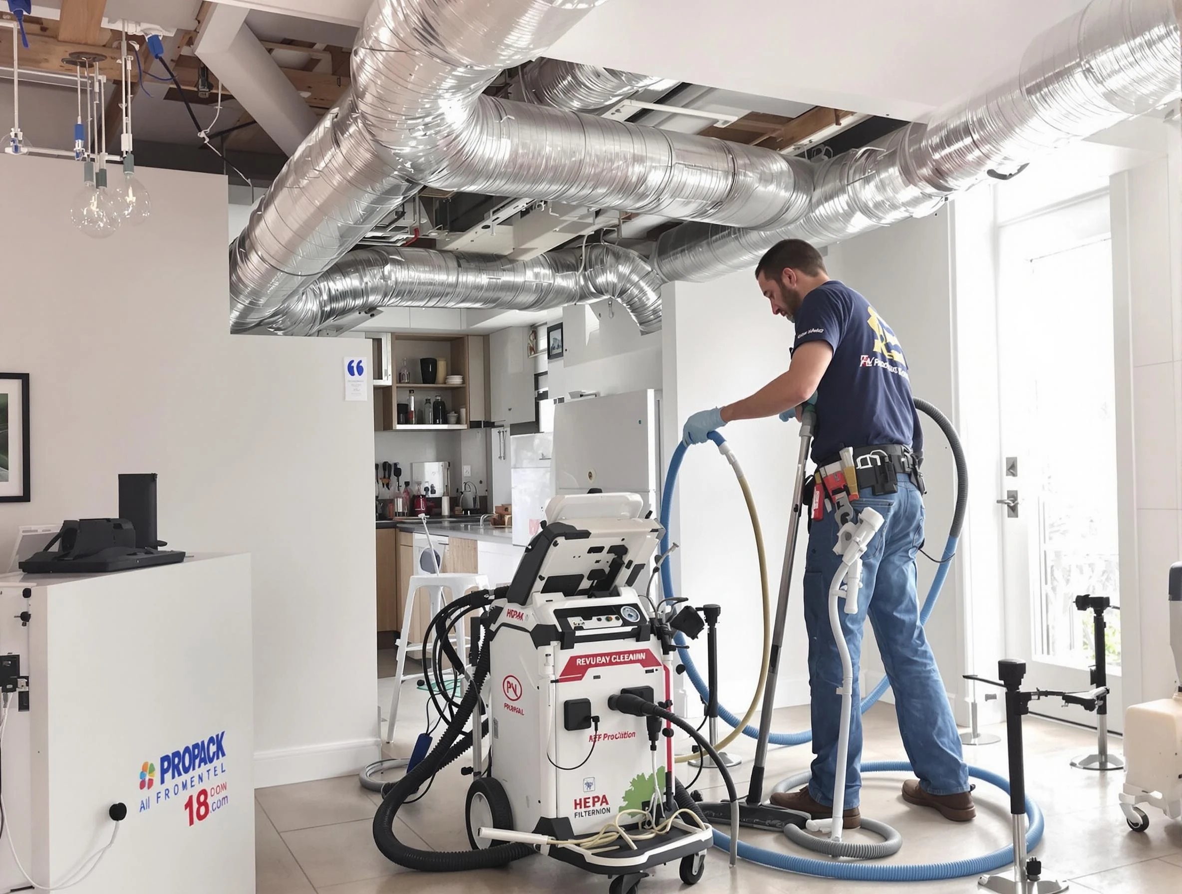 Los Ranchos de Albuquerque Air Duct Cleaning technician performing advanced pure duct cleaning with specialized equipment in Los Ranchos de Albuquerque